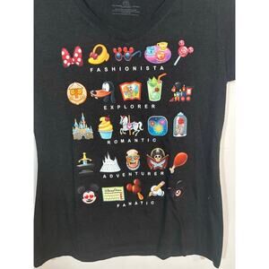 Disney Parks Authentic Original Emoji Graphic T-Shirt Women’s Medium Black